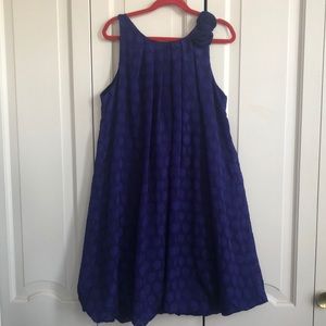 Blue bubble hem dress